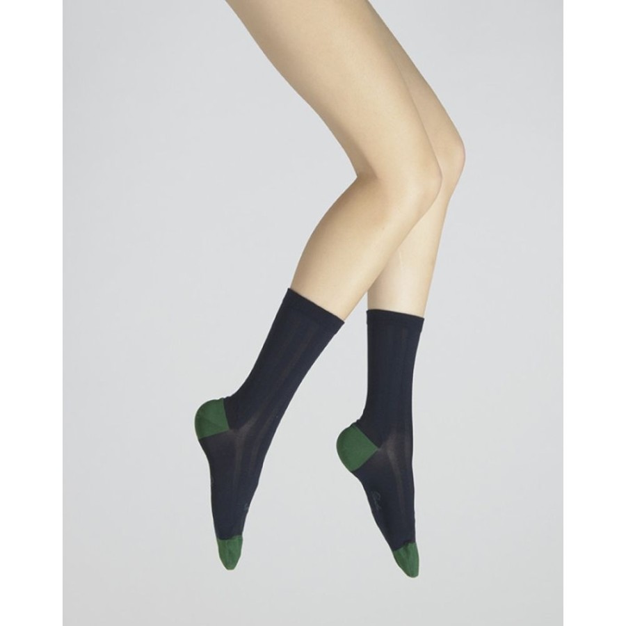 Femme BERTHE AUX GRANDS PIEDS Chaussettes | Chaussettes En Soie Marine