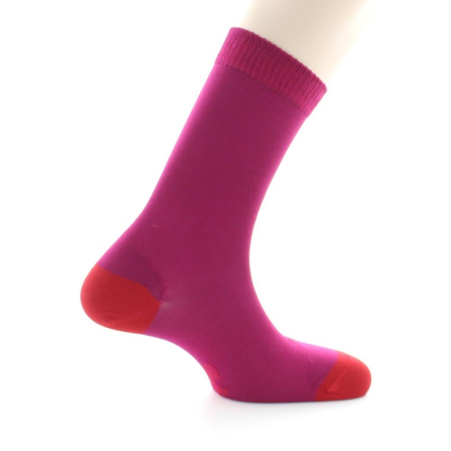 Homme BERTHE AUX GRANDS PIEDS Chaussettes | Chaussettes En Soie Fushia Et Hermes