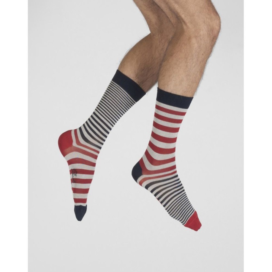 Homme BERTHE AUX GRANDS PIEDS Chaussettes | Chaussettes Homme Rayures Asymetriques