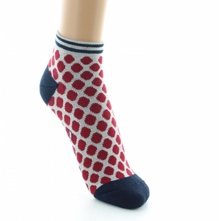 Femme BERTHE AUX GRANDS PIEDS Socquettes | Socquettes De Sport Femme Pois Rouges