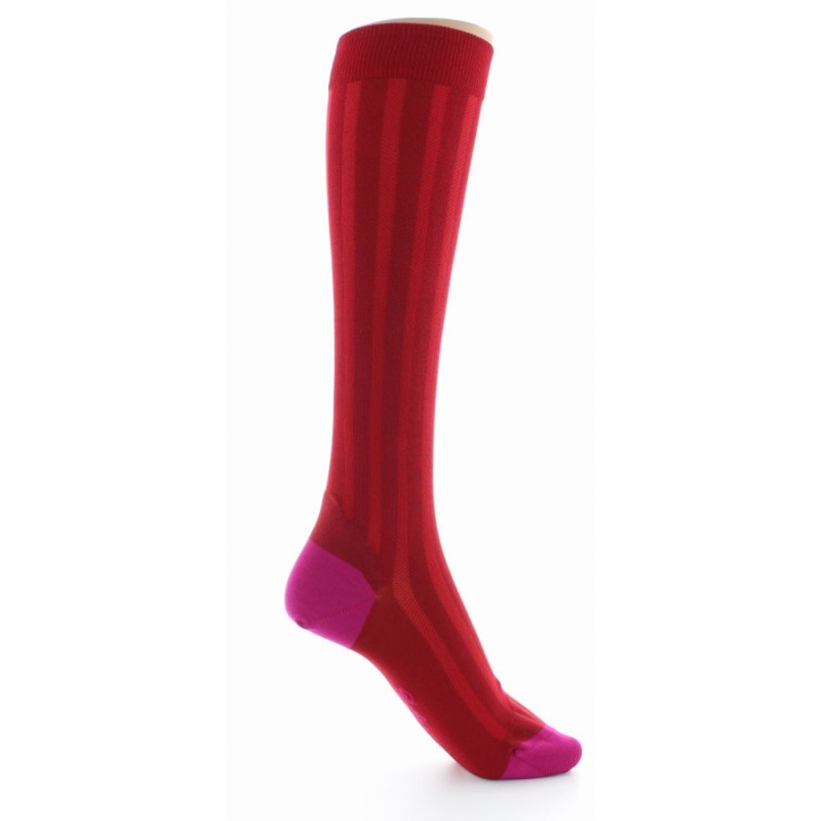 Femme BERTHE AUX GRANDS PIEDS Chaussettes Hautes | Chaussettes Hautes En Soie Rouge