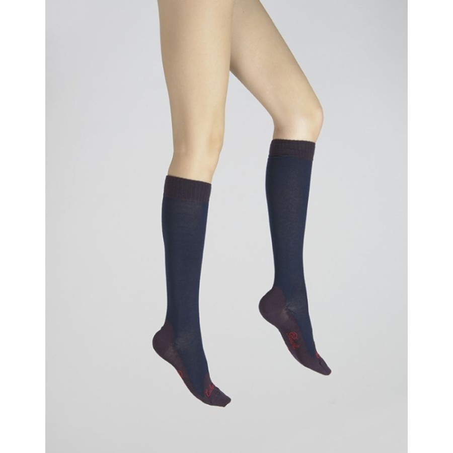 Femme BERTHE AUX GRANDS PIEDS Chaussettes Hautes | Chaussettes Hautes Cachemire Marine