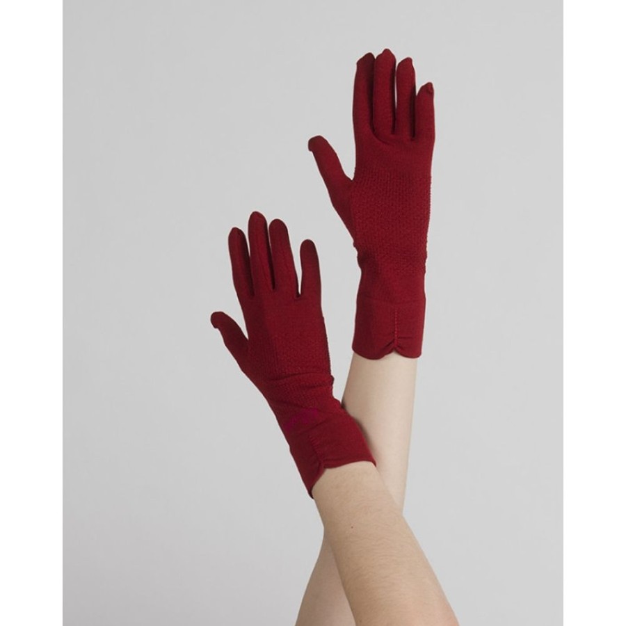 Femme BERTHE AUX GRANDS PIEDS Gants | Gants En Soie Rouge