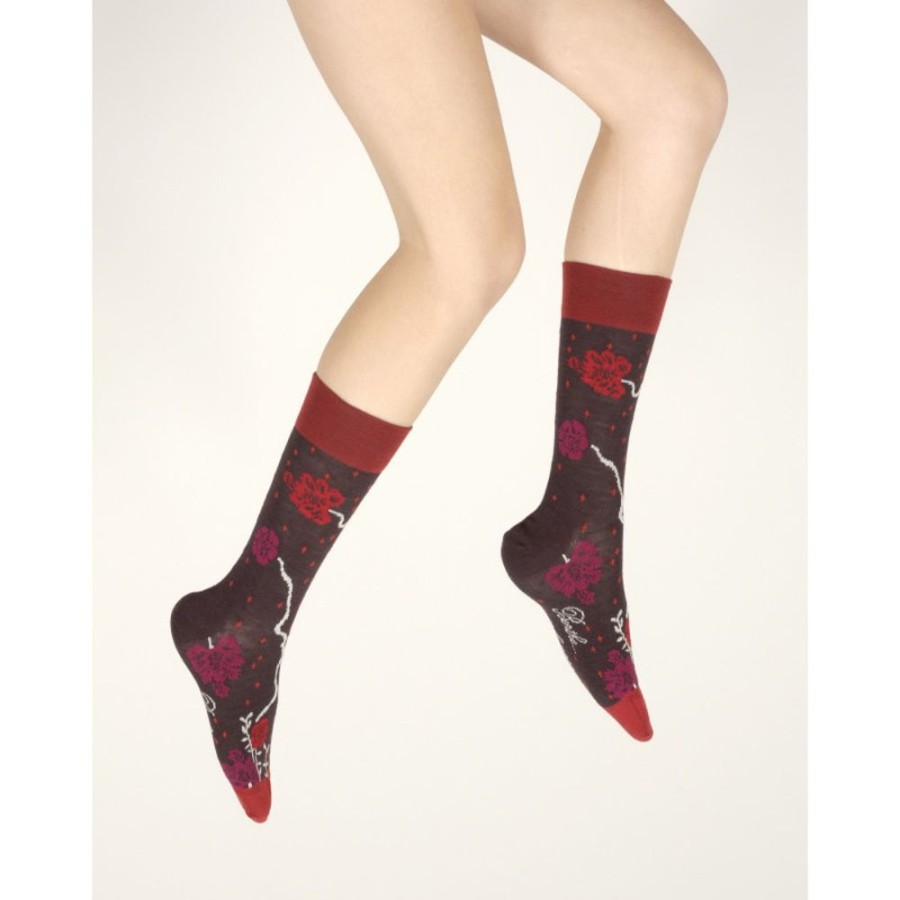 Femme BERTHE AUX GRANDS PIEDS Chaussettes | Chaussettes Femme Laine Peignee Couleurs D'Automne