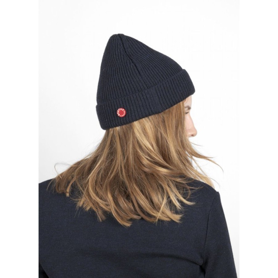 Femme BERTHE AUX GRANDS PIEDS Bonnets | Bonnet Mixte Dark Navy En Pure Laine Merinos