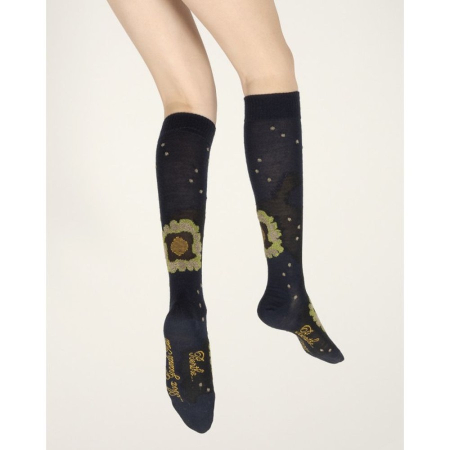 Femme BERTHE AUX GRANDS PIEDS Chaussettes Hautes | Chaussettes Hautes Femme Laine Peignee Nenuphar