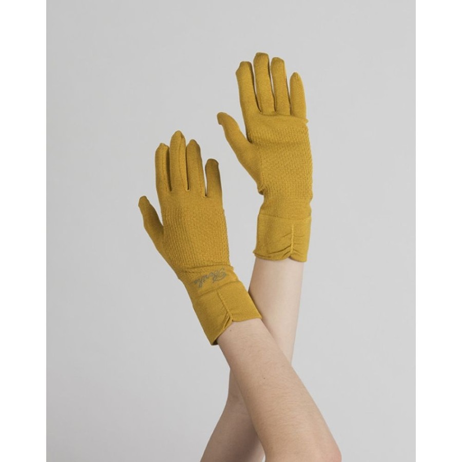 Femme BERTHE AUX GRANDS PIEDS Gants | Gants En Soie Jaune