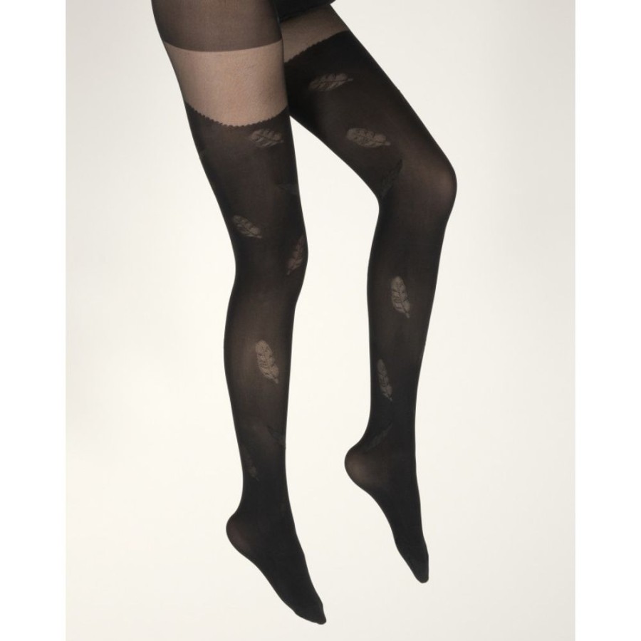 Femme BERTHE AUX GRANDS PIEDS Collants | Collants Femme 40D Plume Noir