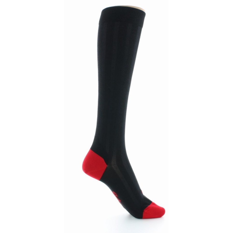 Femme BERTHE AUX GRANDS PIEDS Chaussettes Hautes | Chaussettes Hautes En Soie Noire