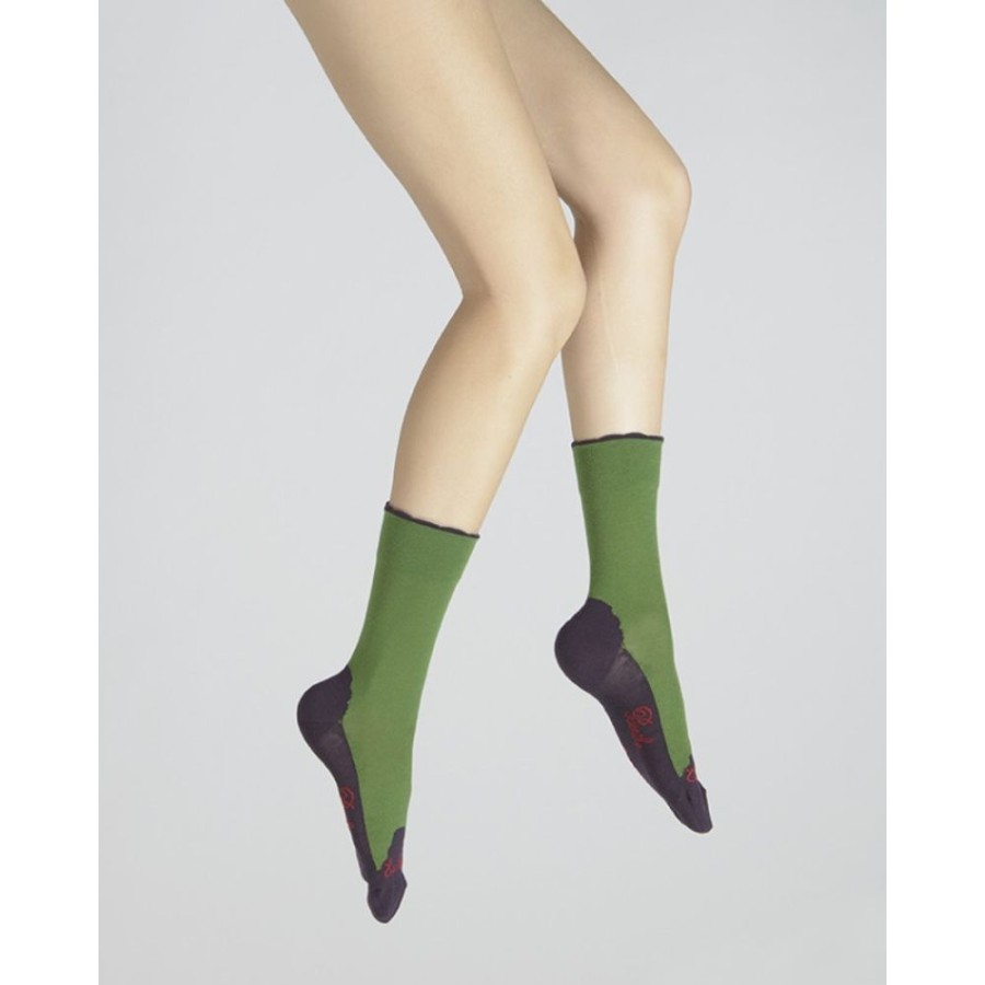 Femme BERTHE AUX GRANDS PIEDS Chaussettes | Chaussettes Cachemire Vert