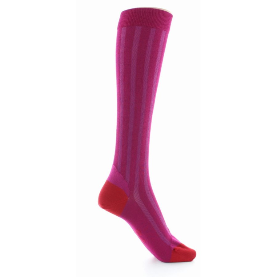 Femme BERTHE AUX GRANDS PIEDS Chaussettes Hautes | Chaussettes Hautes En Soie Rose