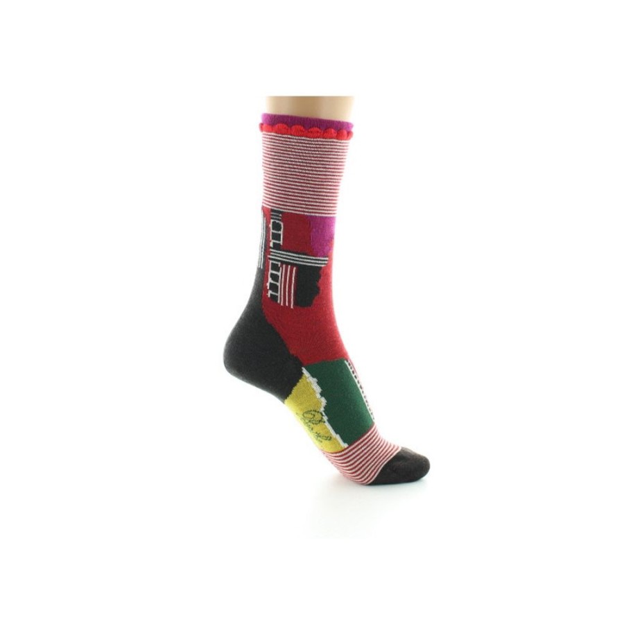 Femme BERTHE AUX GRANDS PIEDS Chaussettes | Chaussettes Femme Laine Peignee Cubisme