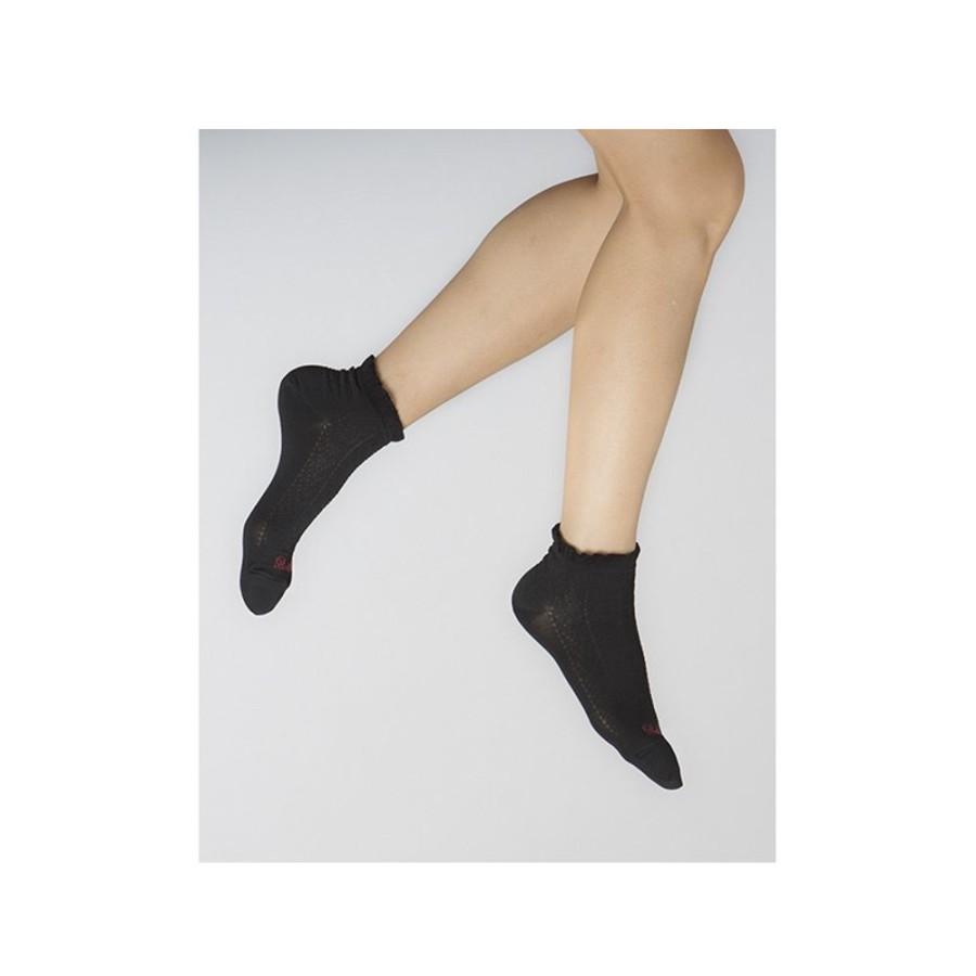 Femme BERTHE AUX GRANDS PIEDS Socquettes | Socquettes Mailles Devorees Noir