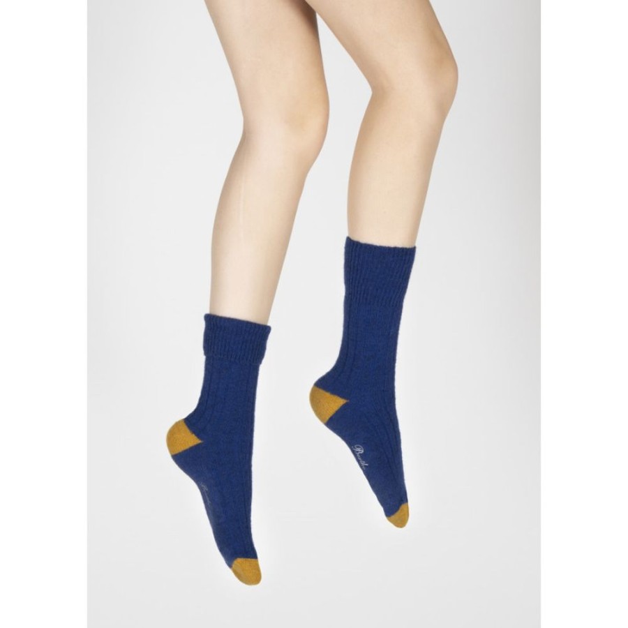 Homme BERTHE AUX GRANDS PIEDS Chaussettes | Chaussettes En Mohair Bleu Royal