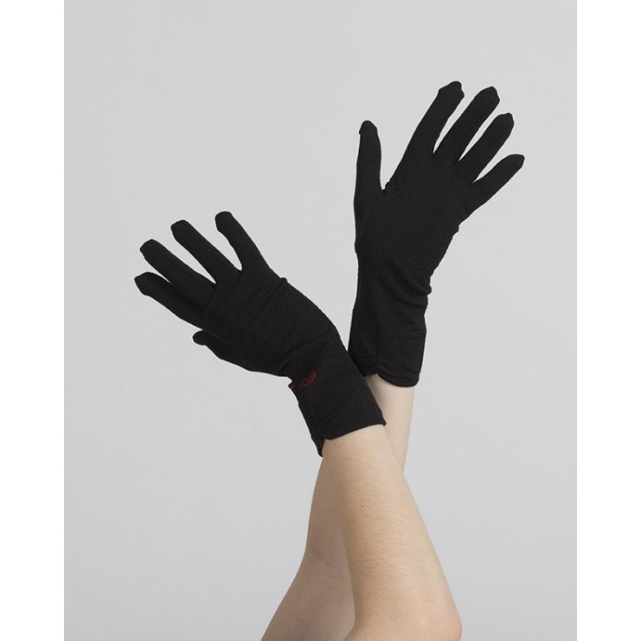 Femme BERTHE AUX GRANDS PIEDS Gants | Gants En Soie Noir