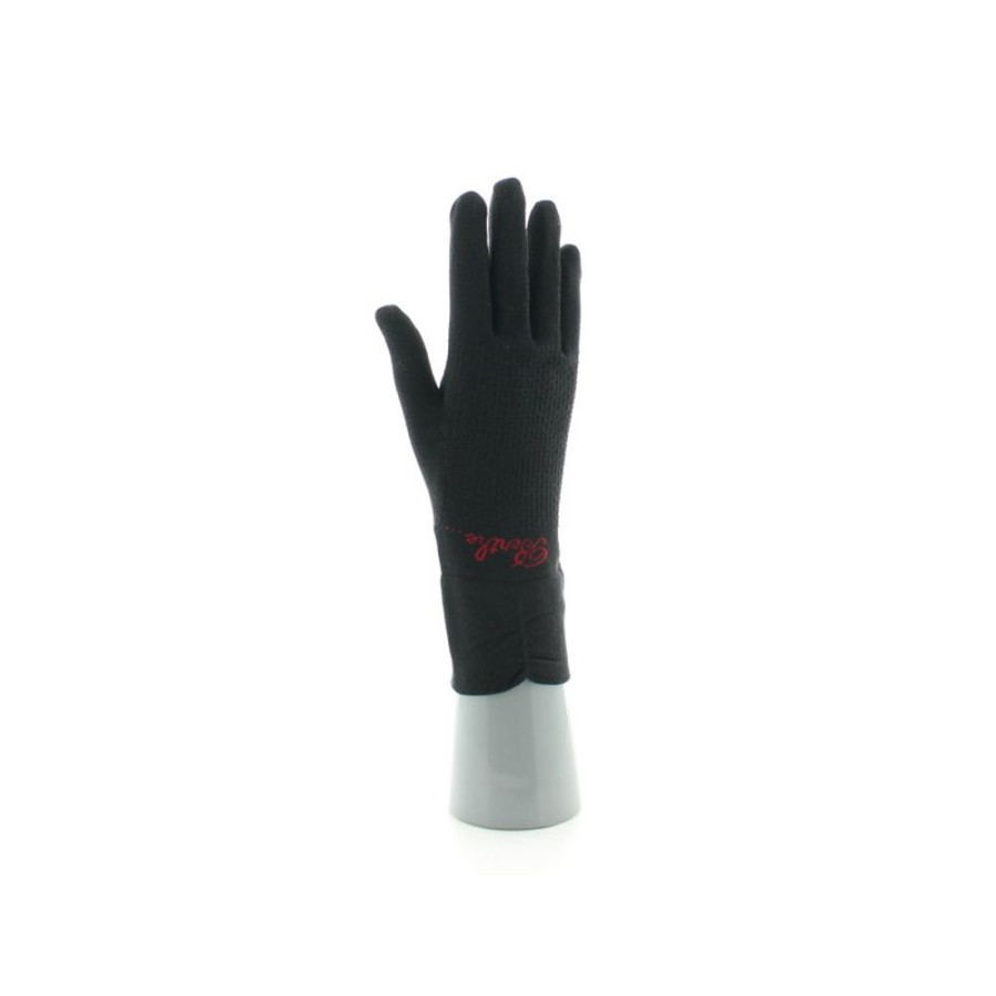 Femme BERTHE AUX GRANDS PIEDS Gants | Gants En Soie Noir