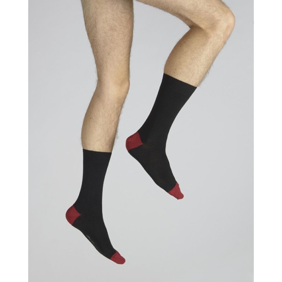 Homme BERTHE AUX GRANDS PIEDS Chaussettes | Chaussettes Napoleon Noir-Rouge