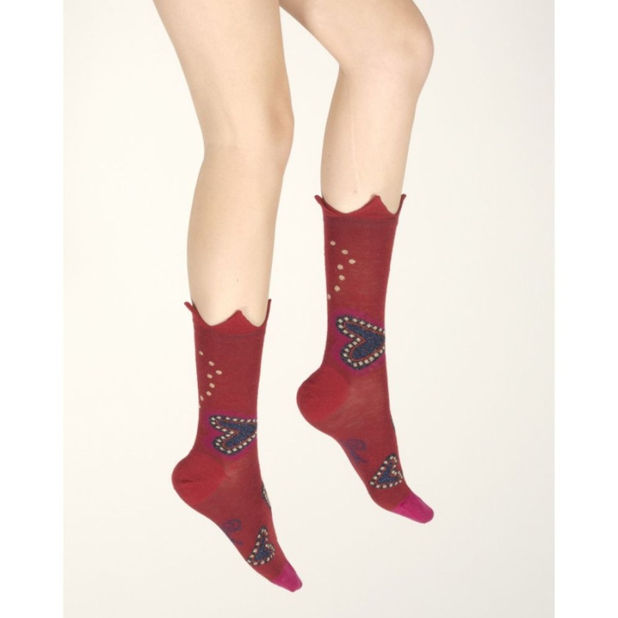 Femme BERTHE AUX GRANDS PIEDS Chaussettes | Chaussettes Femme Laine Peignee Coeur Et Couronne