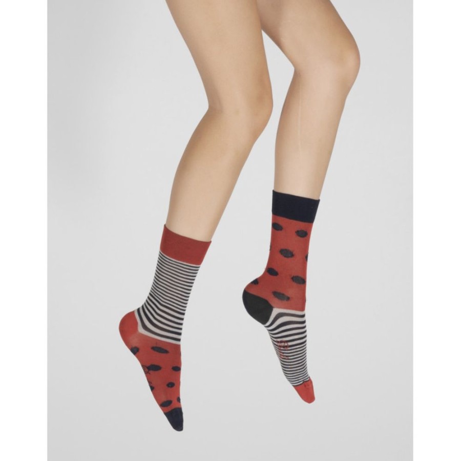 Femme BERTHE AUX GRANDS PIEDS Chaussettes | Chaussettes Femme Pois Et Rayures