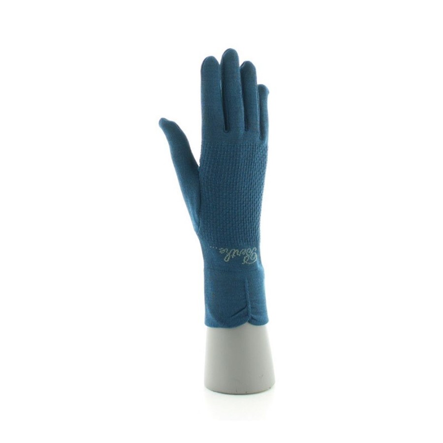 Femme BERTHE AUX GRANDS PIEDS Gants | Gants Femme Soie Bleu Minuit