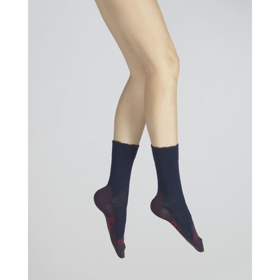 Femme BERTHE AUX GRANDS PIEDS Chaussettes | Chaussettes Cachemire Marine