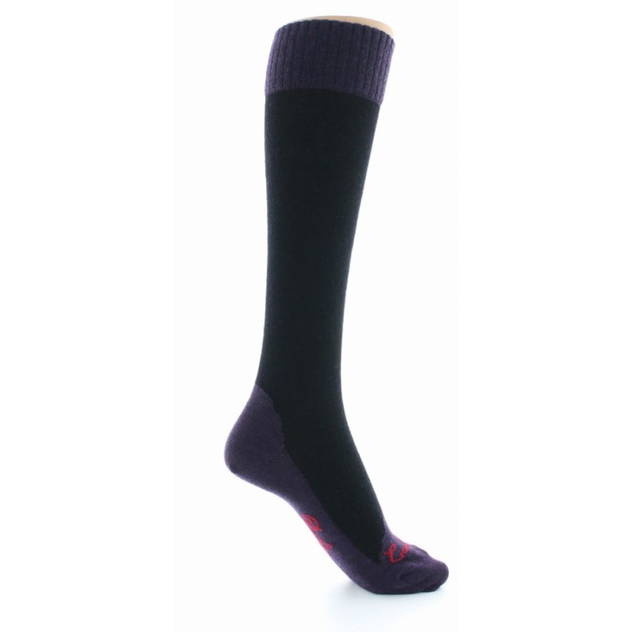 Femme BERTHE AUX GRANDS PIEDS Chaussettes Hautes | Chaussettes Hautes Cachemire Noire