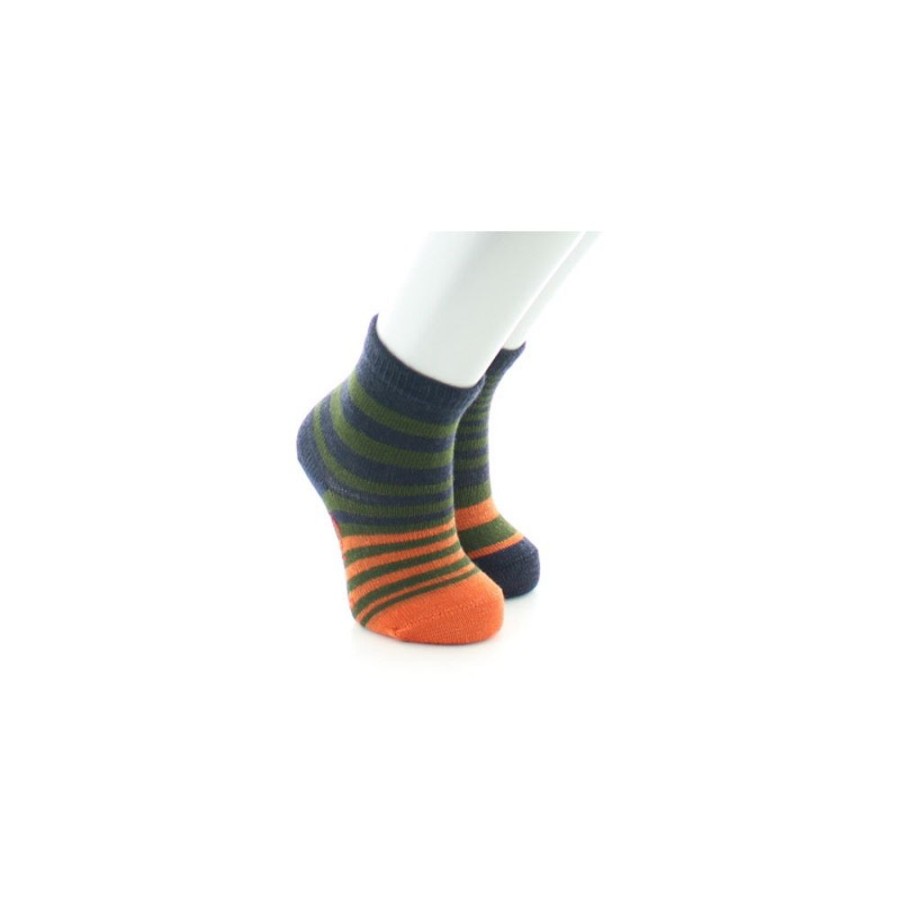 Homme BERTHE AUX GRANDS PIEDS Chaussettes | Chaussettes Bebe Rayures Asymetriques Kaki Et Marine