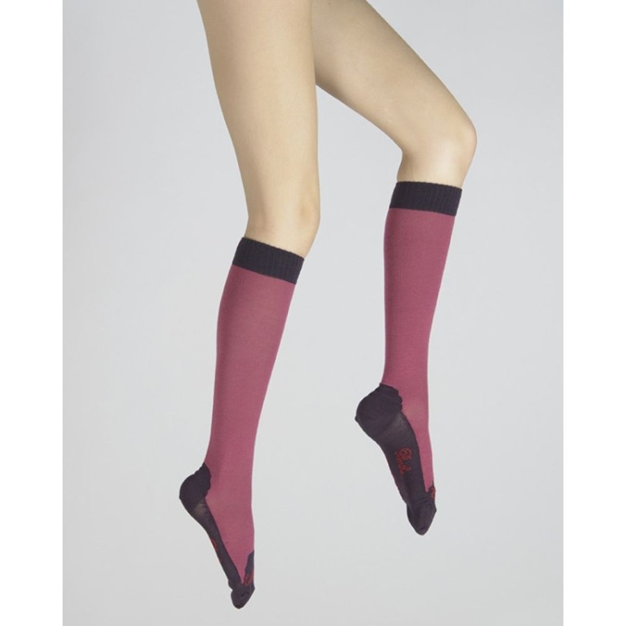 Femme BERTHE AUX GRANDS PIEDS Chaussettes Hautes | Chaussettes Hautes Cachemire Rose