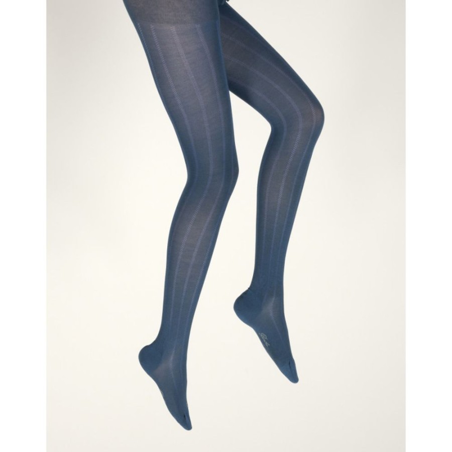 Femme BERTHE AUX GRANDS PIEDS Collants | Collants Femme Soie Naturelle Bleu Minuit