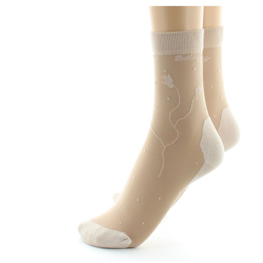 Femme BERTHE AUX GRANDS PIEDS Chaussettes | Mi-Chaussette Fantaisie Couleur Peau Semelle Coton