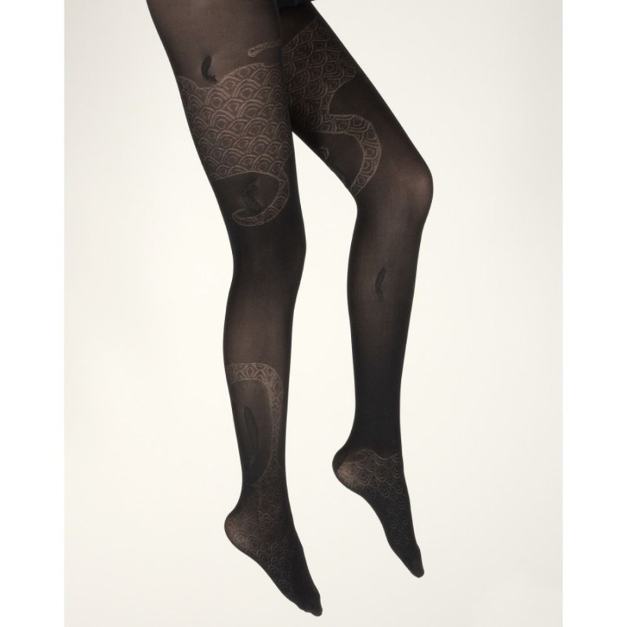 Femme BERTHE AUX GRANDS PIEDS Collants | Collants Femme 40D Poissons Noir