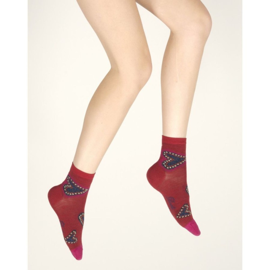 Femme BERTHE AUX GRANDS PIEDS Socquettes | Socquettes Femme Laine Peignee Coeur