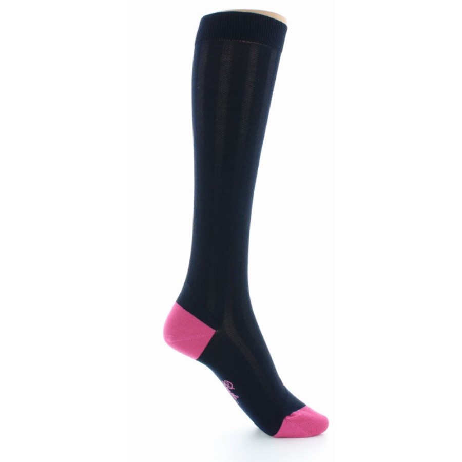 Femme BERTHE AUX GRANDS PIEDS Chaussettes Hautes | Chaussettes Hautes En Soie Marine-Fushia